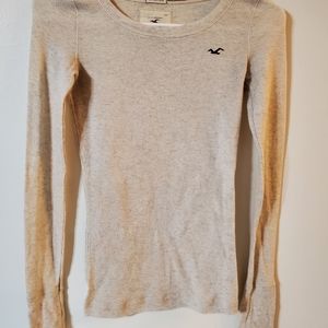 Hollister light beige long sleeve